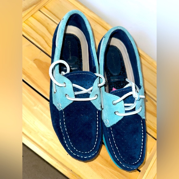 Rockport Shoes Rockport Boat Shoes Navy Baby Blue Size 8 Like New Poshmark